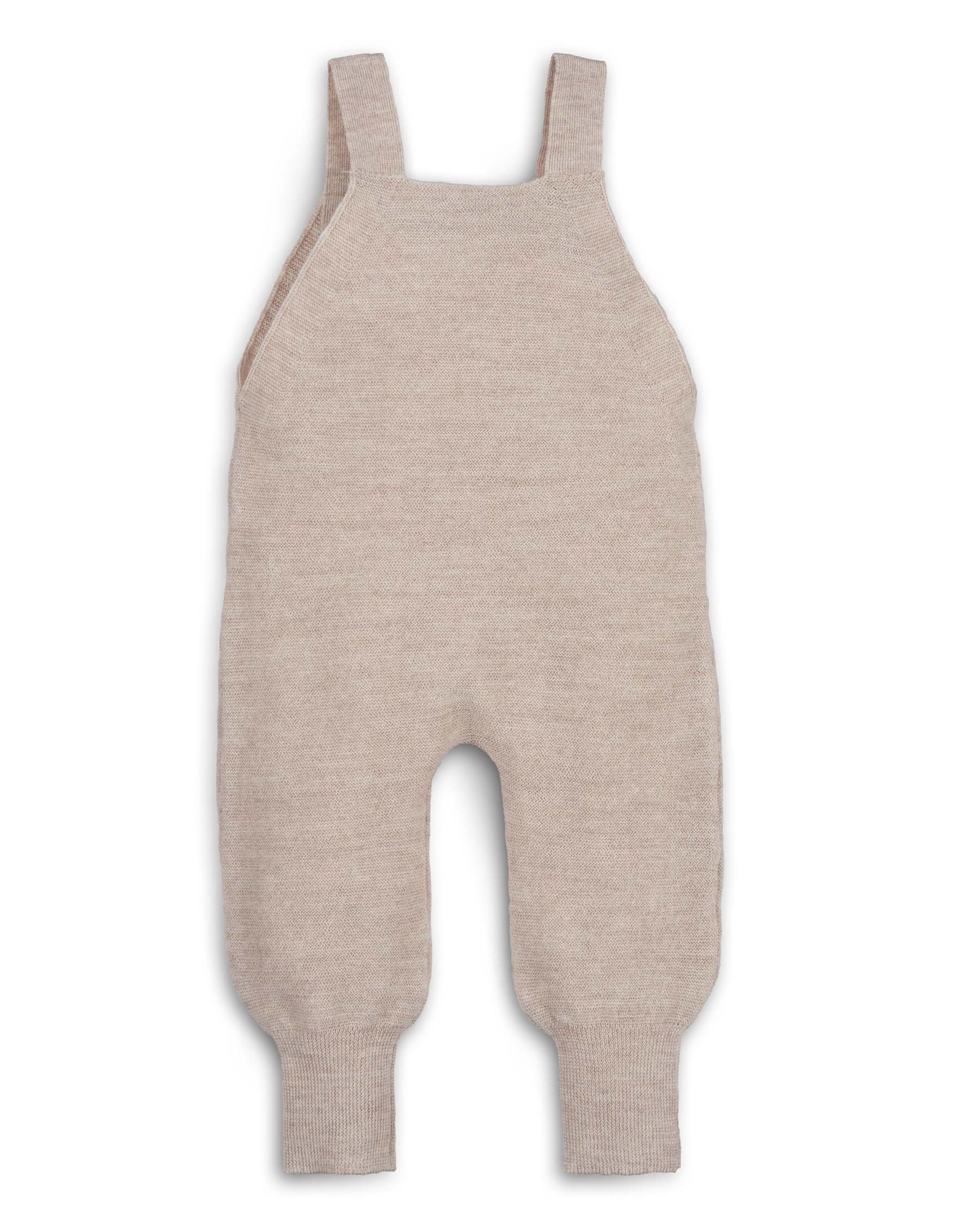 Strick Latzhose aus Merino in natur – von hinten