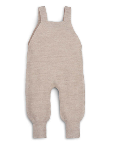 Strick Latzhose aus Merino in natur – von hinten
