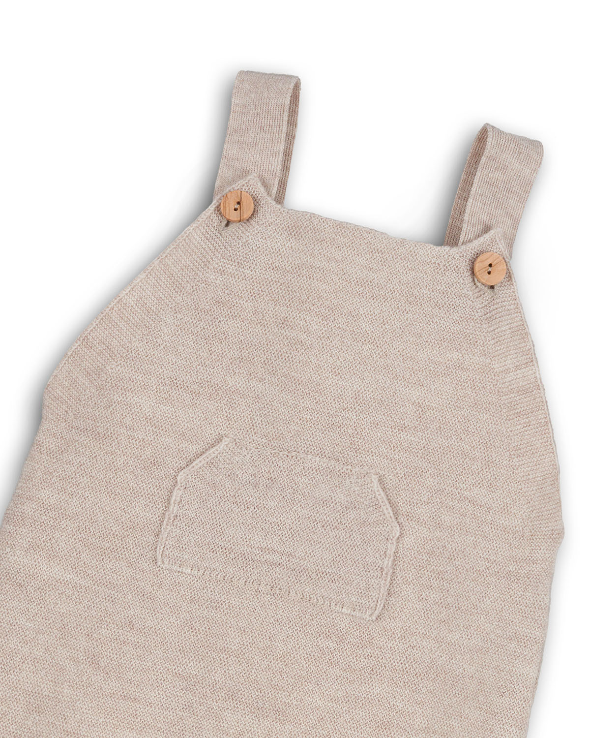 Strick Latzhose aus Merino in natur – Detailansicht 