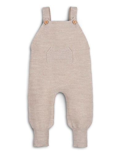 Strick Latzhose aus Merino in natur – Frontansicht 