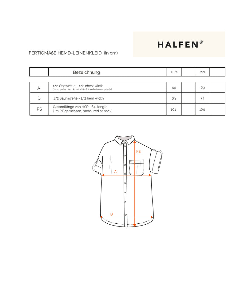 Passform Blusenkleid aus Leinen | Damen