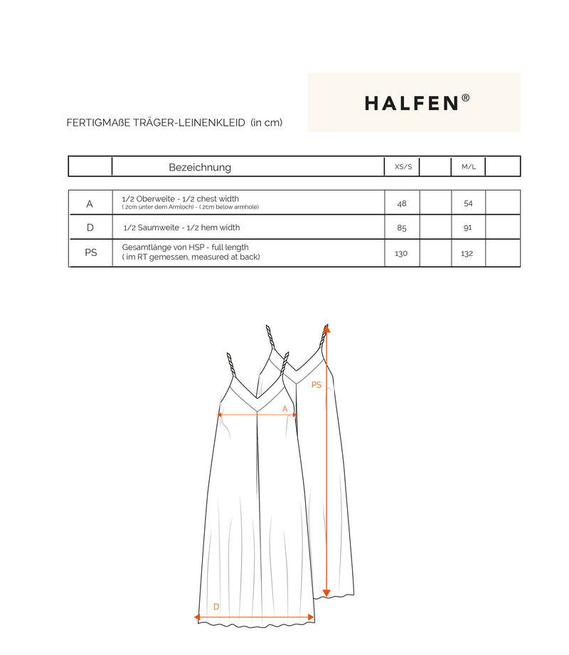Passform Leinen Kleid mit gedrehten Trägern