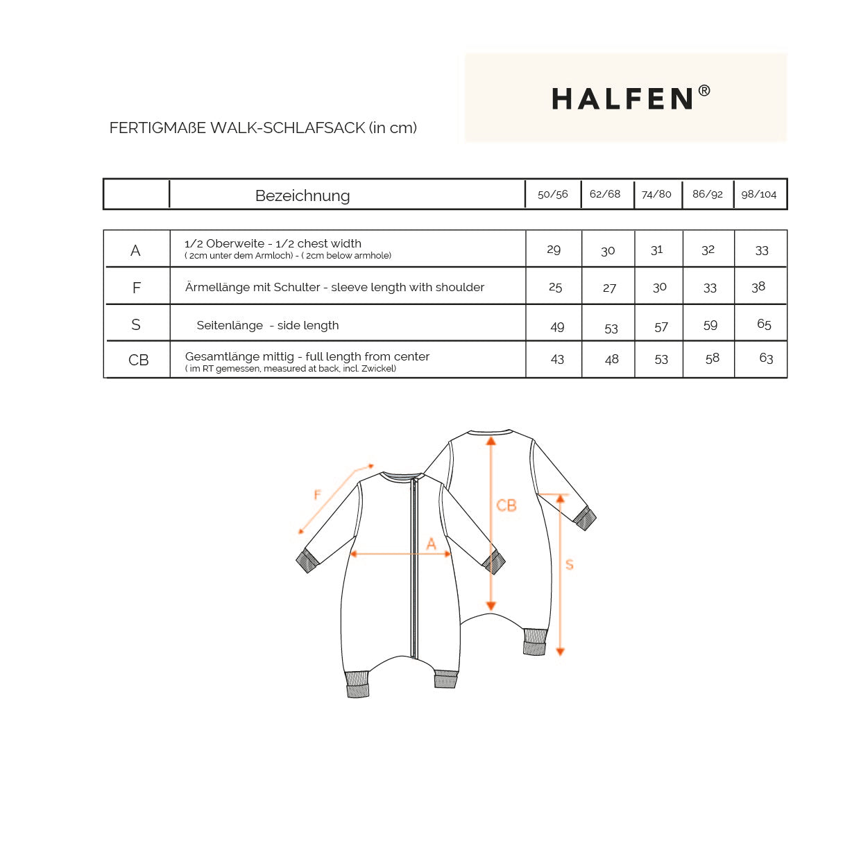 Passform Walk-Schlafsack mit Beinen und abnehmbaren Armen