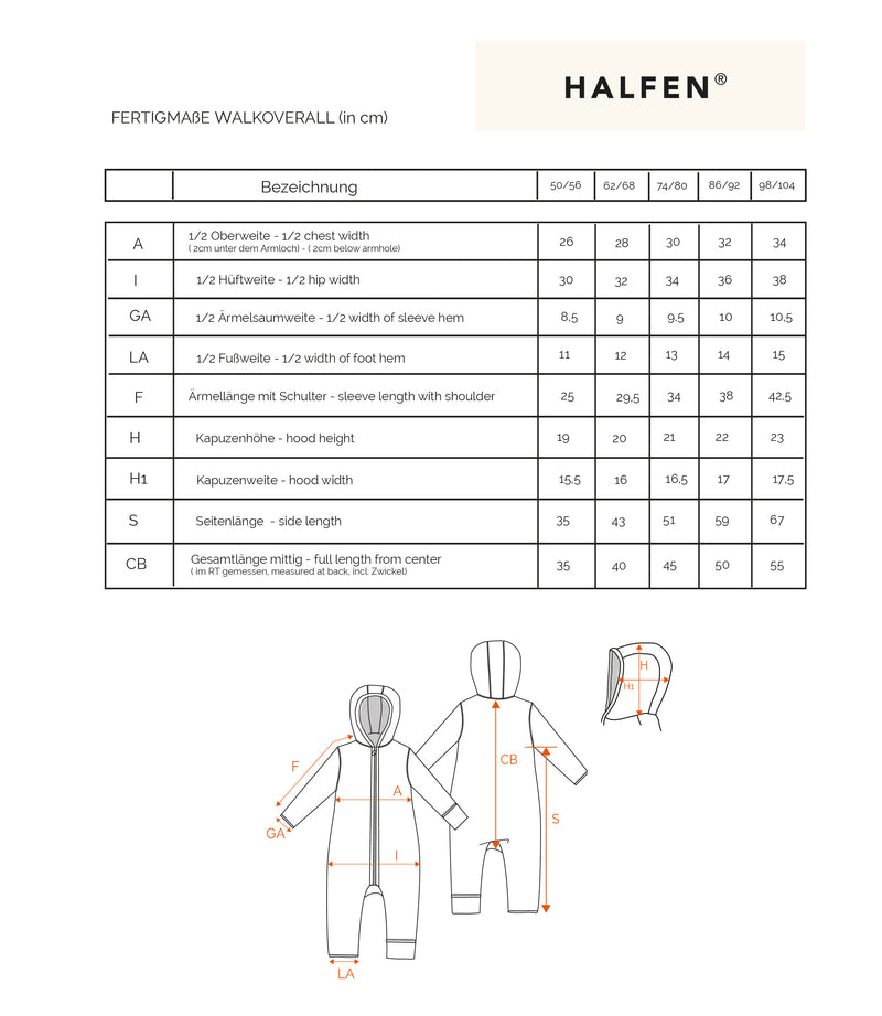 Passform Walkoverall mit Reissverschluss