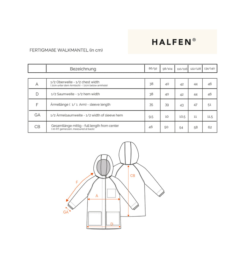 Passform Mantel mit Kapuze aus Wollwalk | Kinder