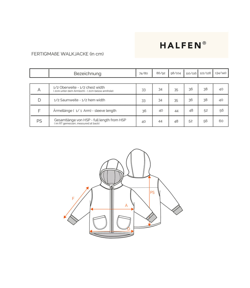 Passform Jacke mit Reissverschluss aus Wollwalk | Kinder
