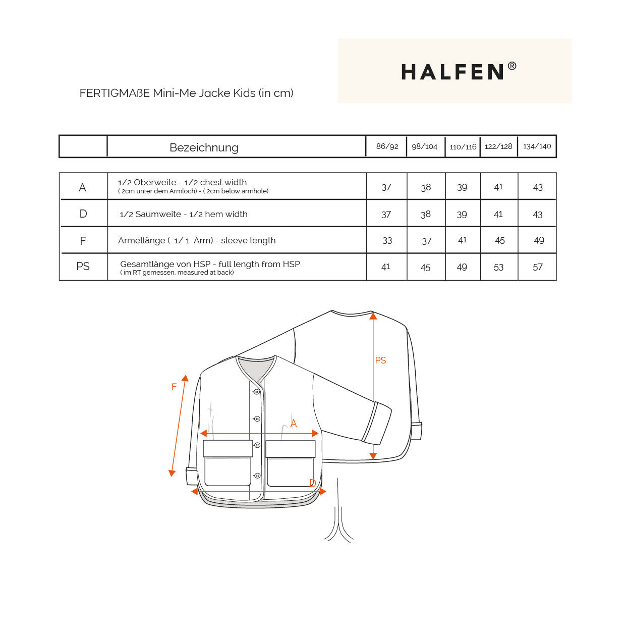 Passform Kinder Walkjacke Oversized