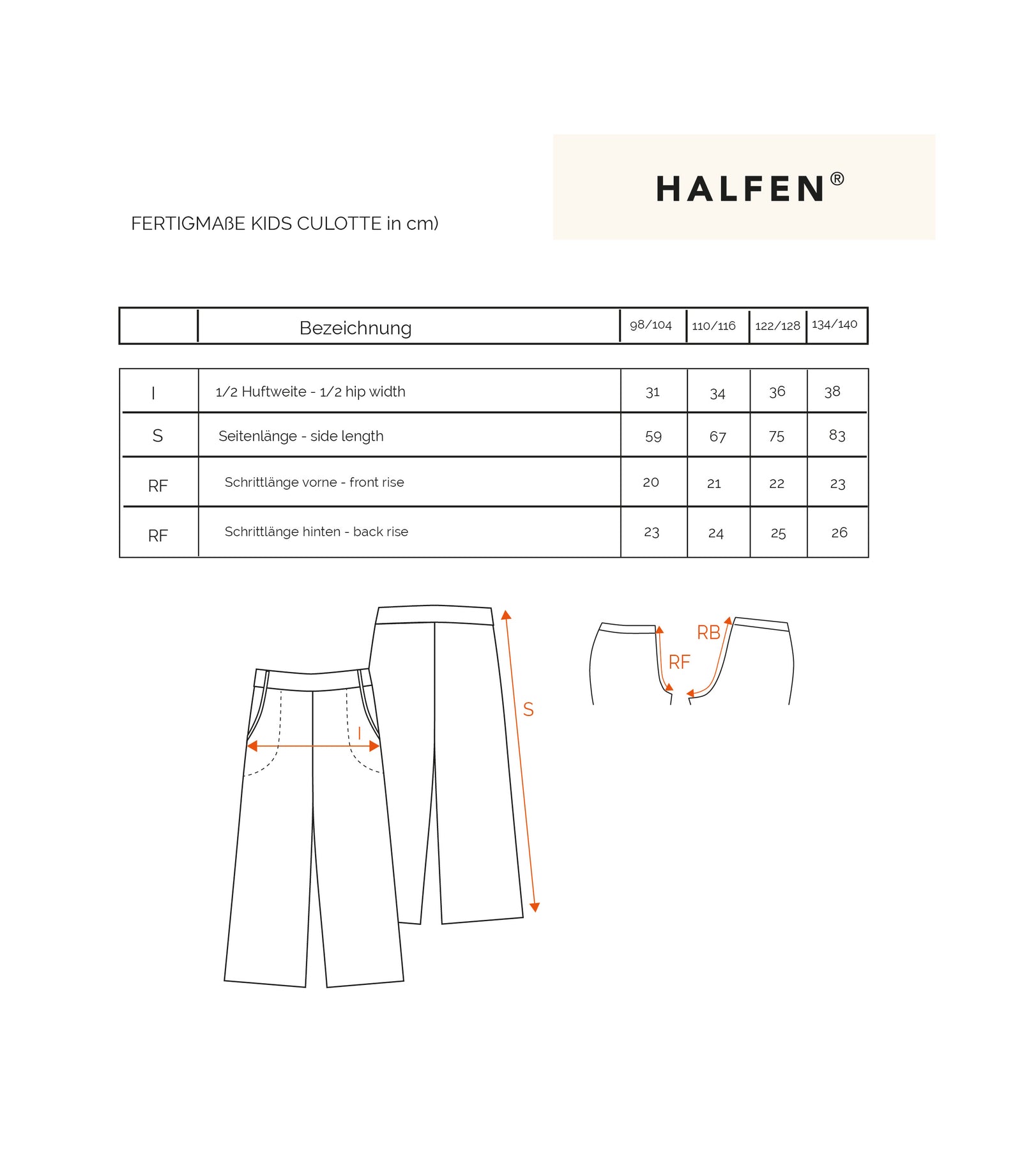 Passform Culotte aus feinem Wollwalk | Kinder
