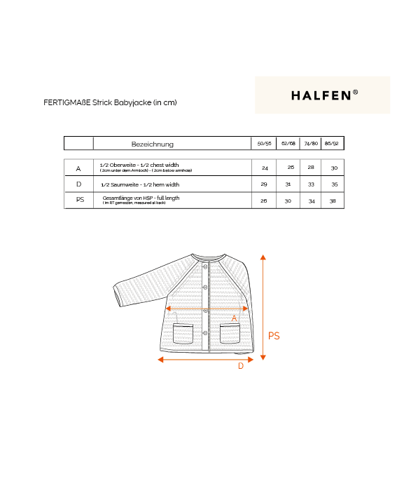 Passform Grobstrick Baby-Jacke