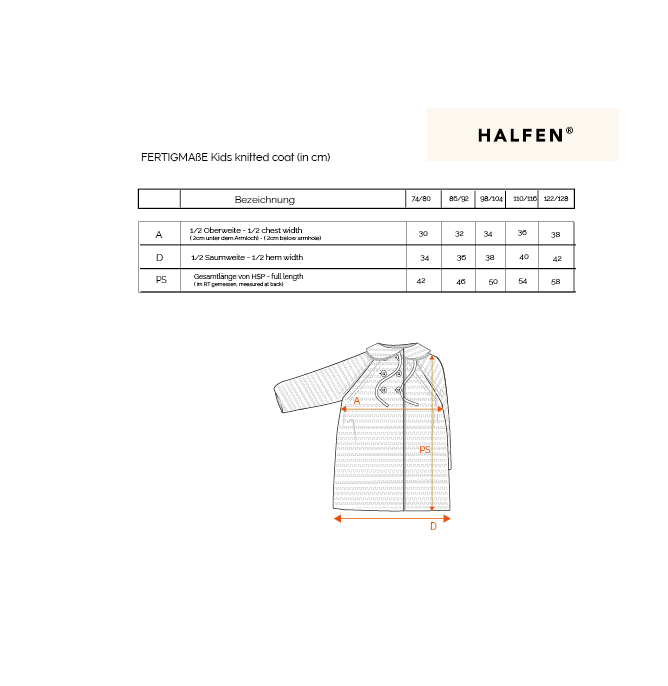 Passform Kinder Strickmantel