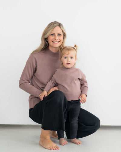 Stand-up Collar Merino Sweater | Kids