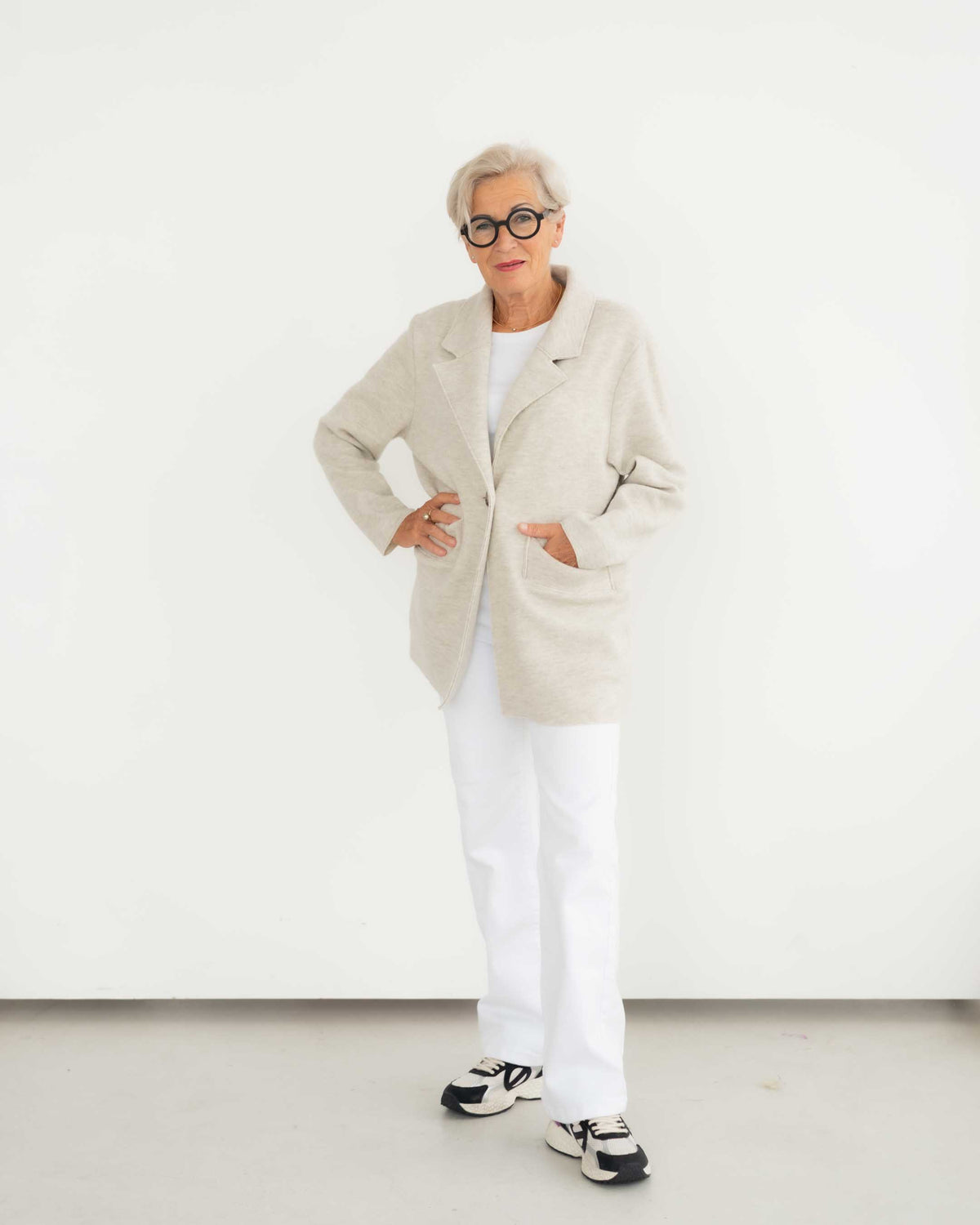 Blazer Klassisch aus feinem Walk | Damen