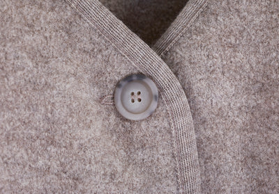 Short oversized jacket for women made of boiled wool
