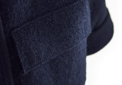Short oversized jacket for women made of boiled wool