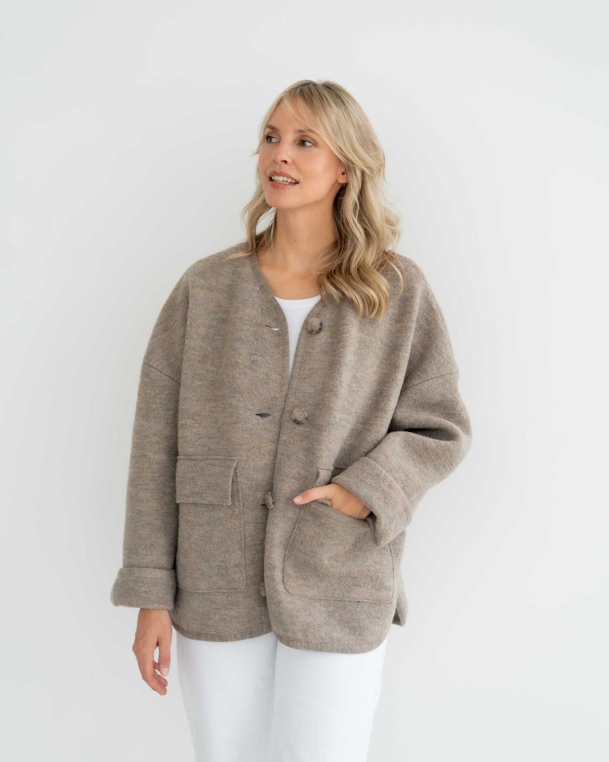 Oversized Jacke aus Walk | Damen