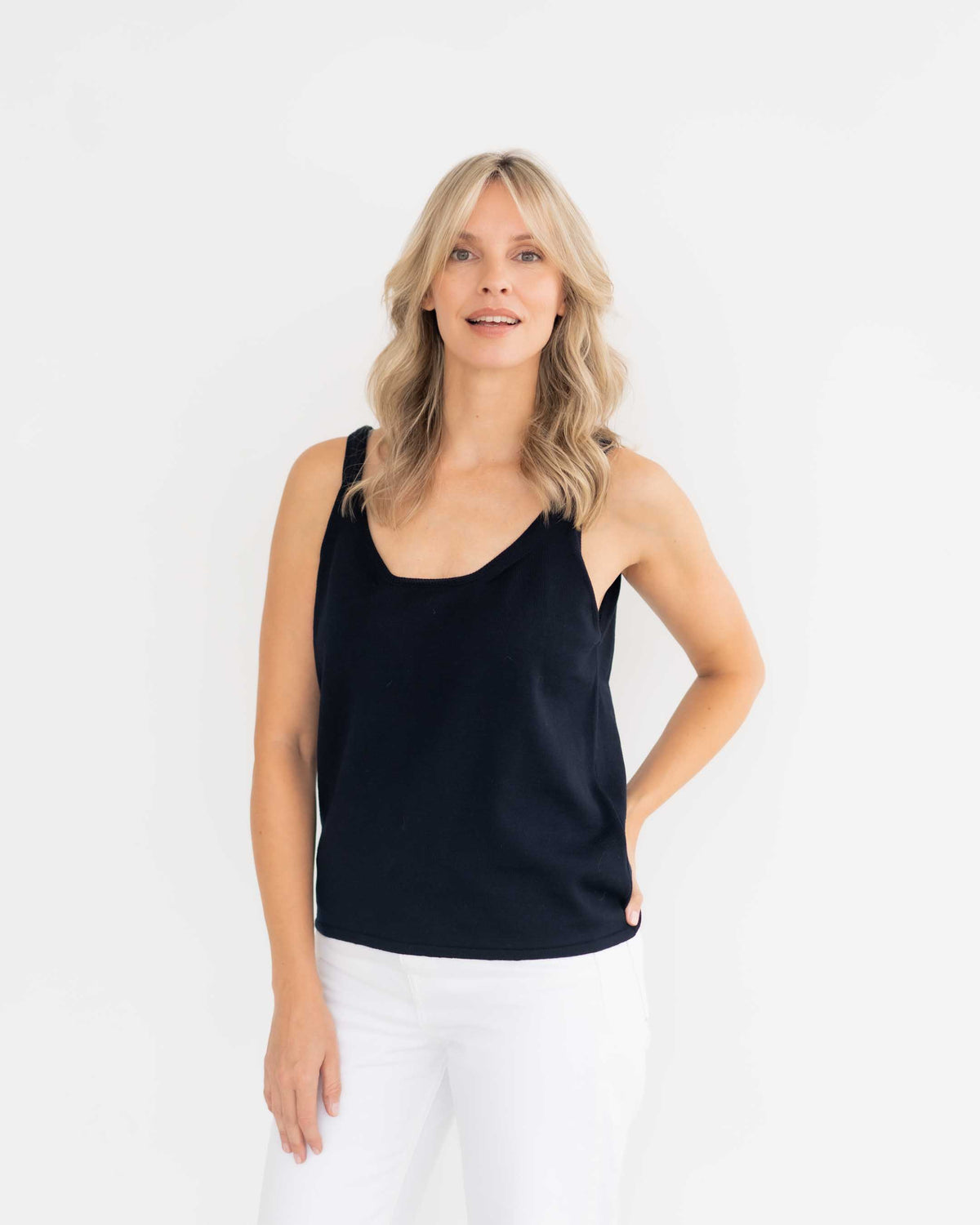 Dünnes Feinstrick Top aus Merinowolle | Damen