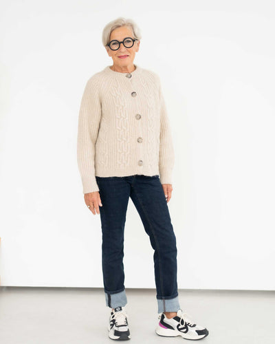 Cardigan mit Flechtdetails aus Alpaka  | Damen