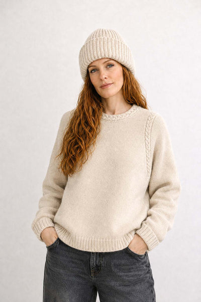 Sweater mit Flechtdetails aus Alpaka  | Damen