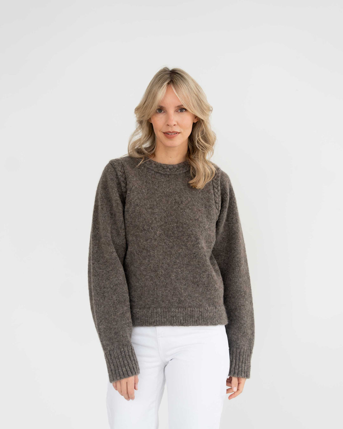 Sweater mit Flechtdetails aus Alpaka  | Damen