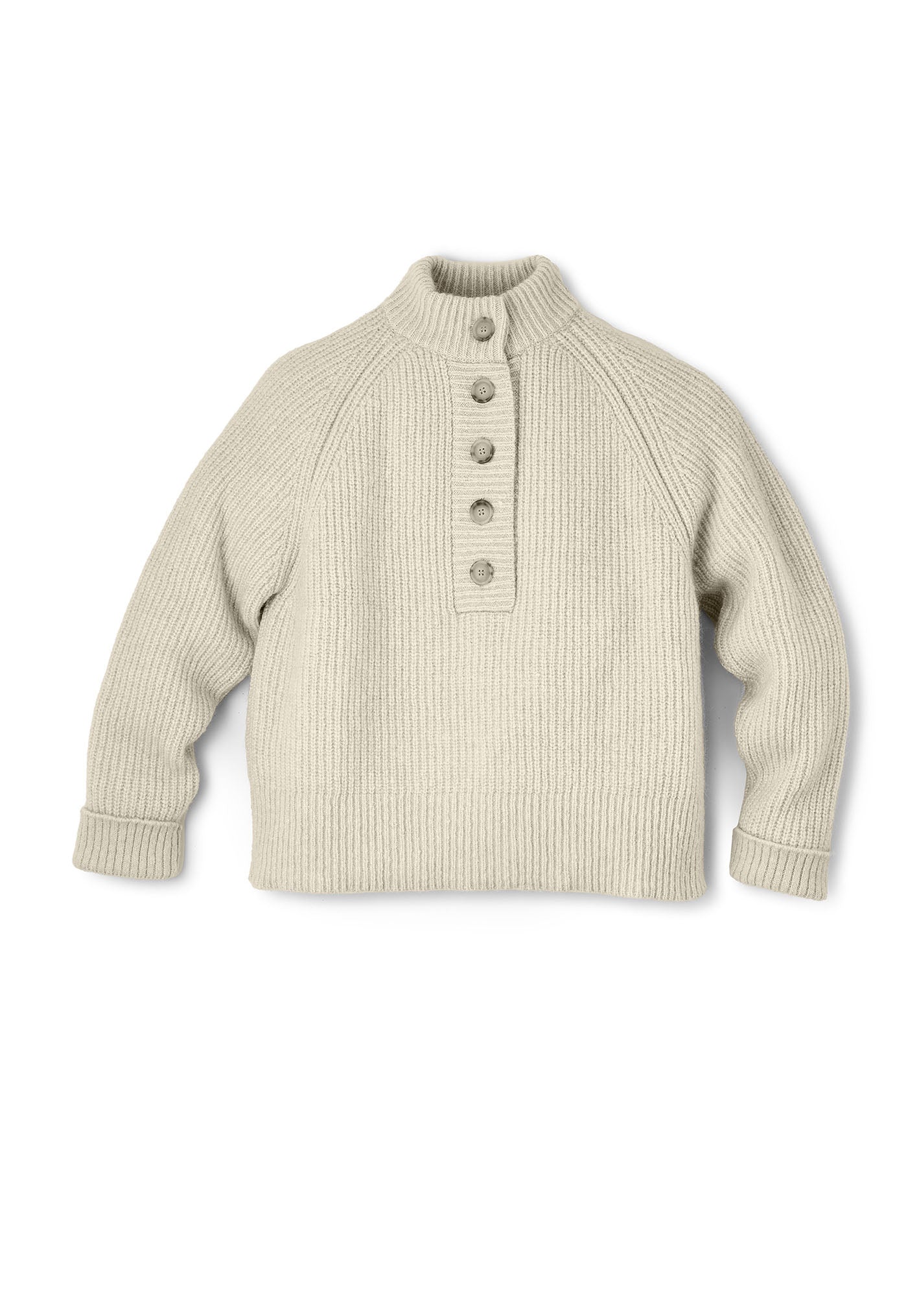 Struktur Sweater mit Knopfleiste aus Alpaka | Damen