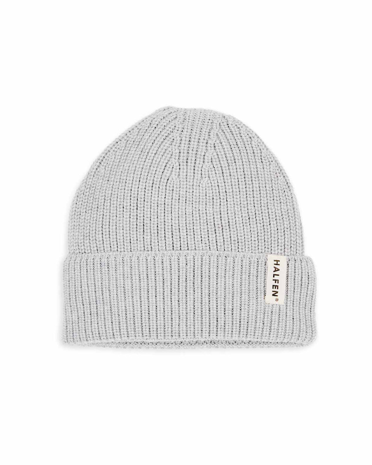 Beanie aus Merinowolle in Grau – Frontansicht 