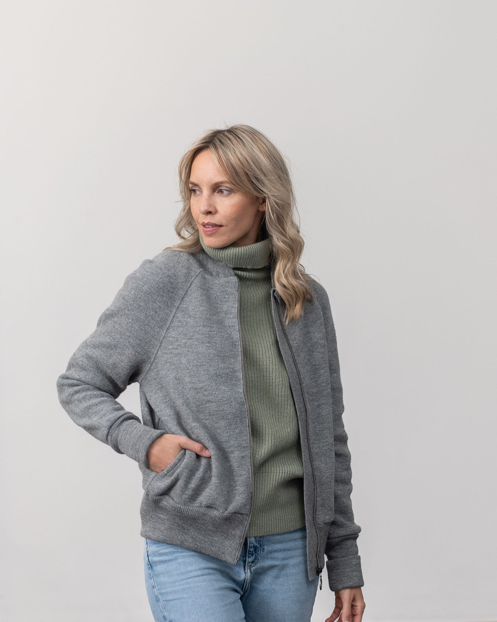 Unisex Boiled Wool Bomber Jacket
