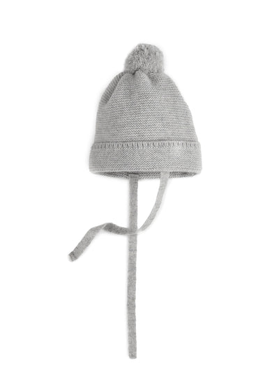 Bommelmütze zum Binden aus Cashmere Merino | Baby