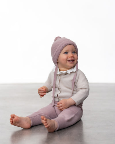 Bommelmütze zum Binden aus Cashmere Merino | Baby