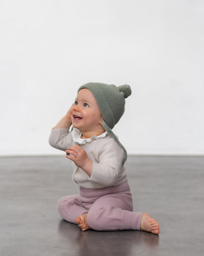 Bommelmütze zum Binden aus Cashmere Merino | Baby