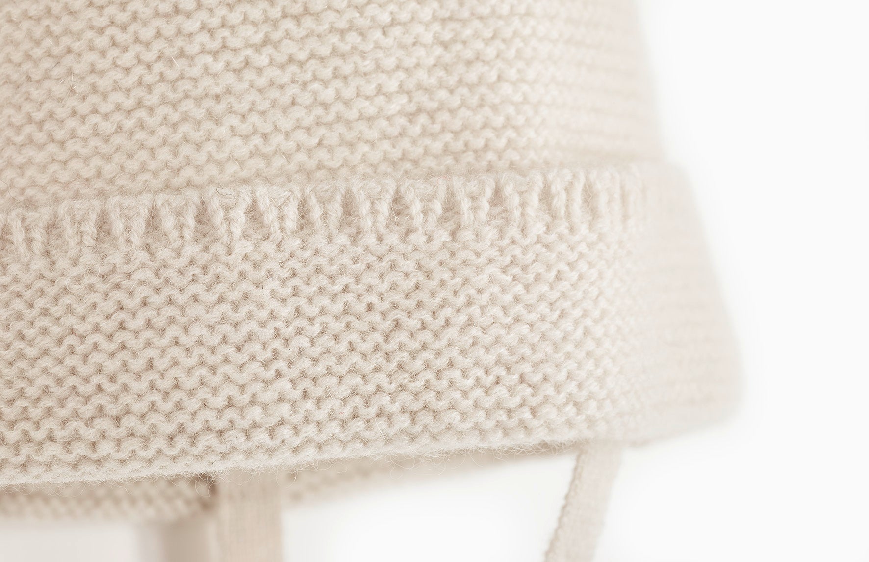 Cashmere Baby Bobble Hat with Ties