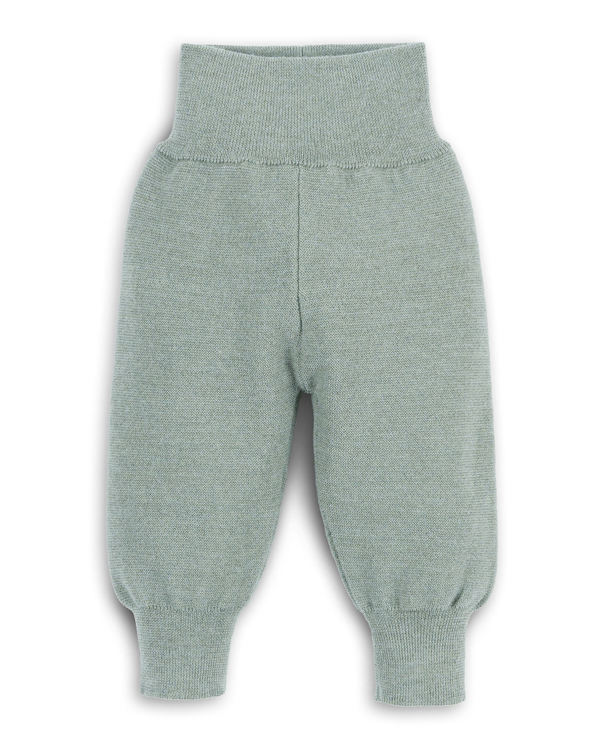 Buendchen Hose für Babys aus Merinowolle in Mint – Frontansicht 