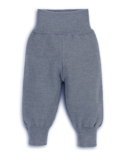 Buendchen Hose für Babys aus Merinowolle in Rauchblau – Frontansicht 