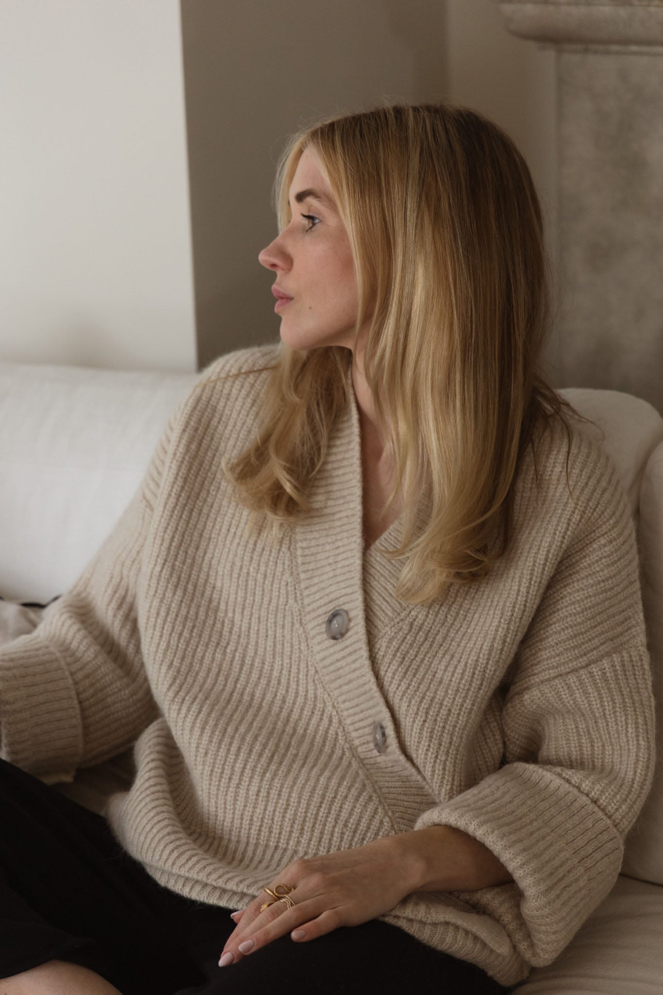 Asymmetrischer Cardigan aus Alpaka | Damen