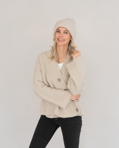 Asymmetrischer Cardigan aus Alpaka | Damen