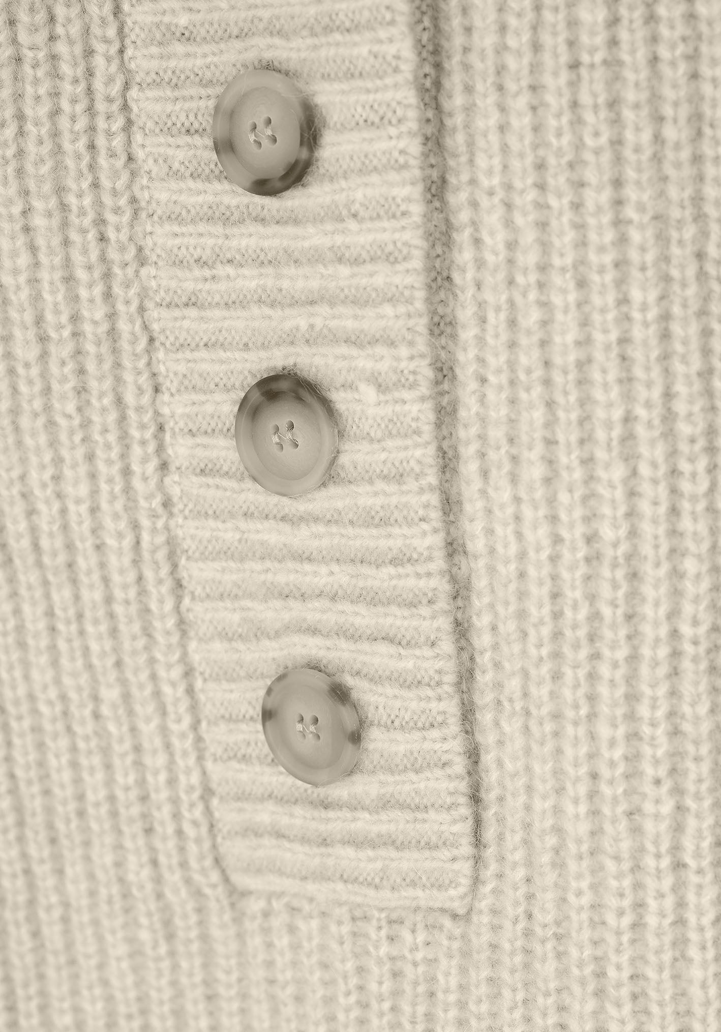 Struktur Sweater mit Knopfleiste aus Alpaka | Damen