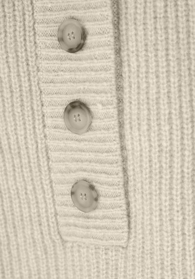 Struktur Sweater mit Knopfleiste aus Alpaka | Damen