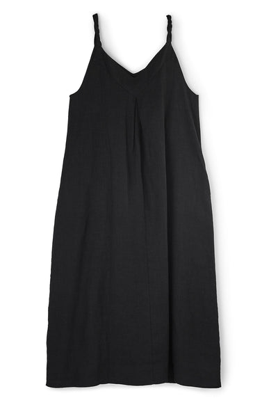 Kleid mit gedrehten Trägern aus Leinen | Damen