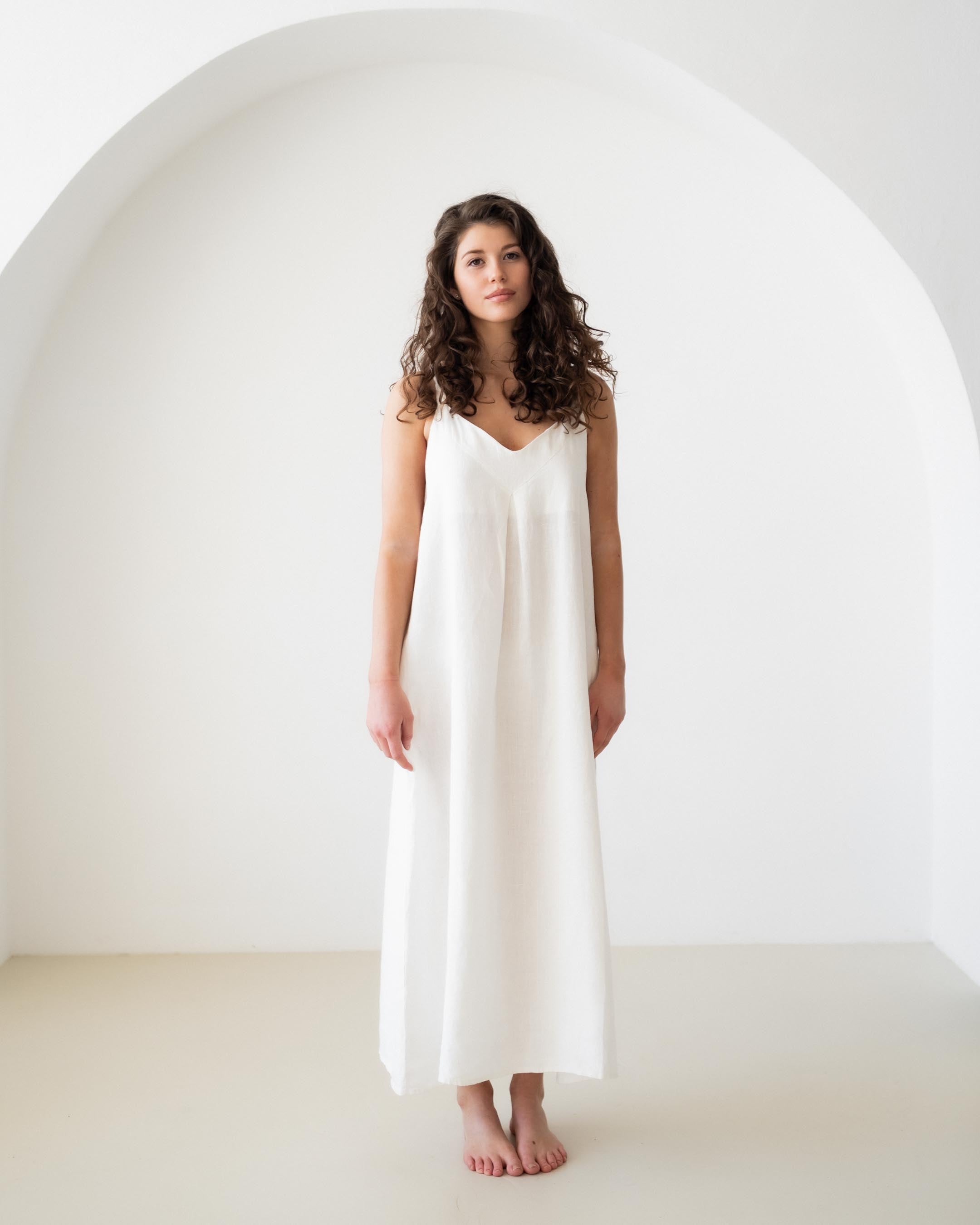 Linen Dress with Twisted Straps