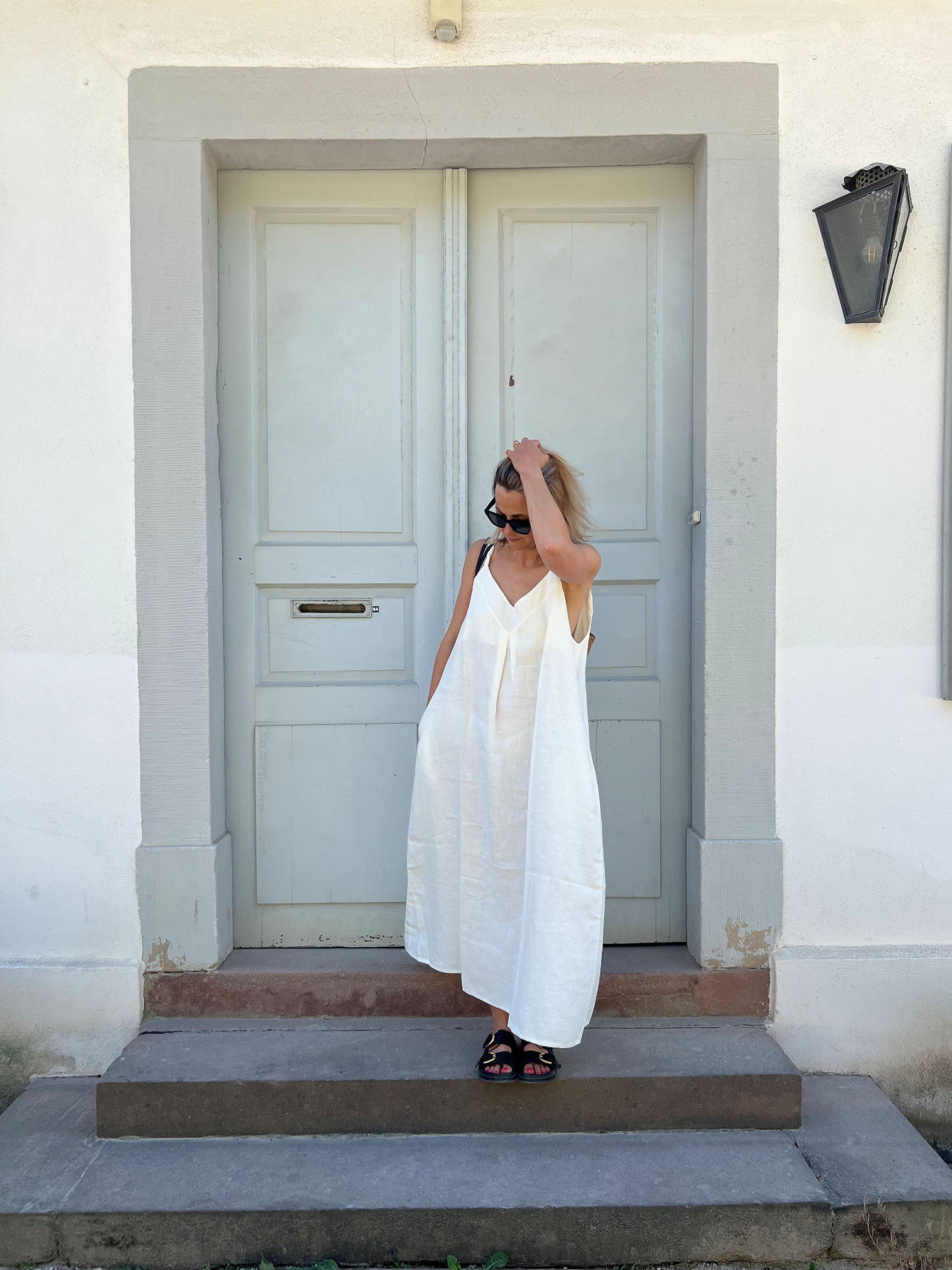 Linen Dress with Twisted Straps