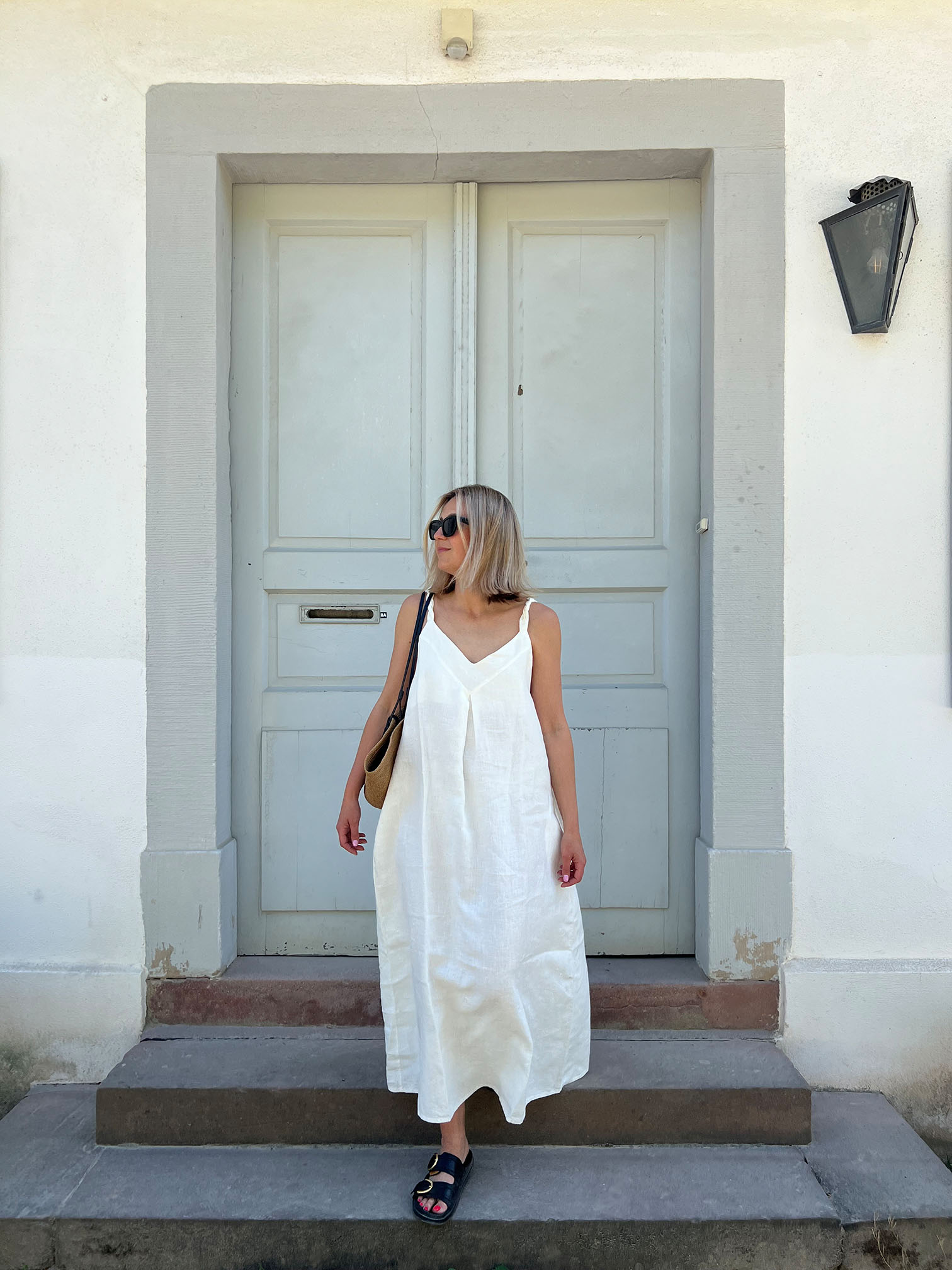 Linen Dress with Twisted Straps