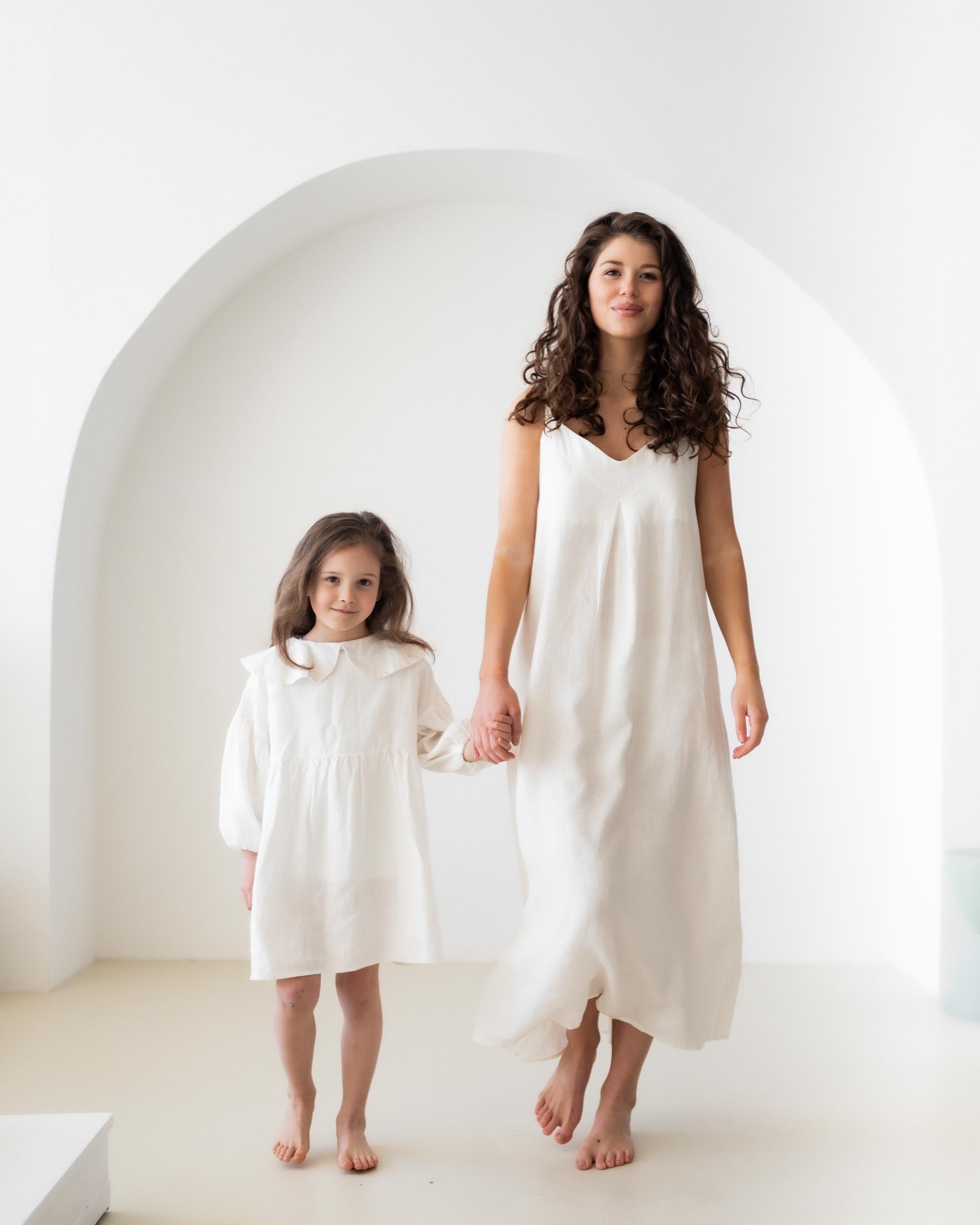 Linen Dress with Twisted Straps