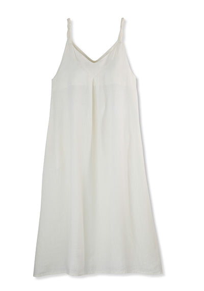 Kleid mit gedrehten Trägern aus Leinen | Damen