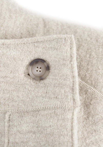 Felted coat with waist belt and button