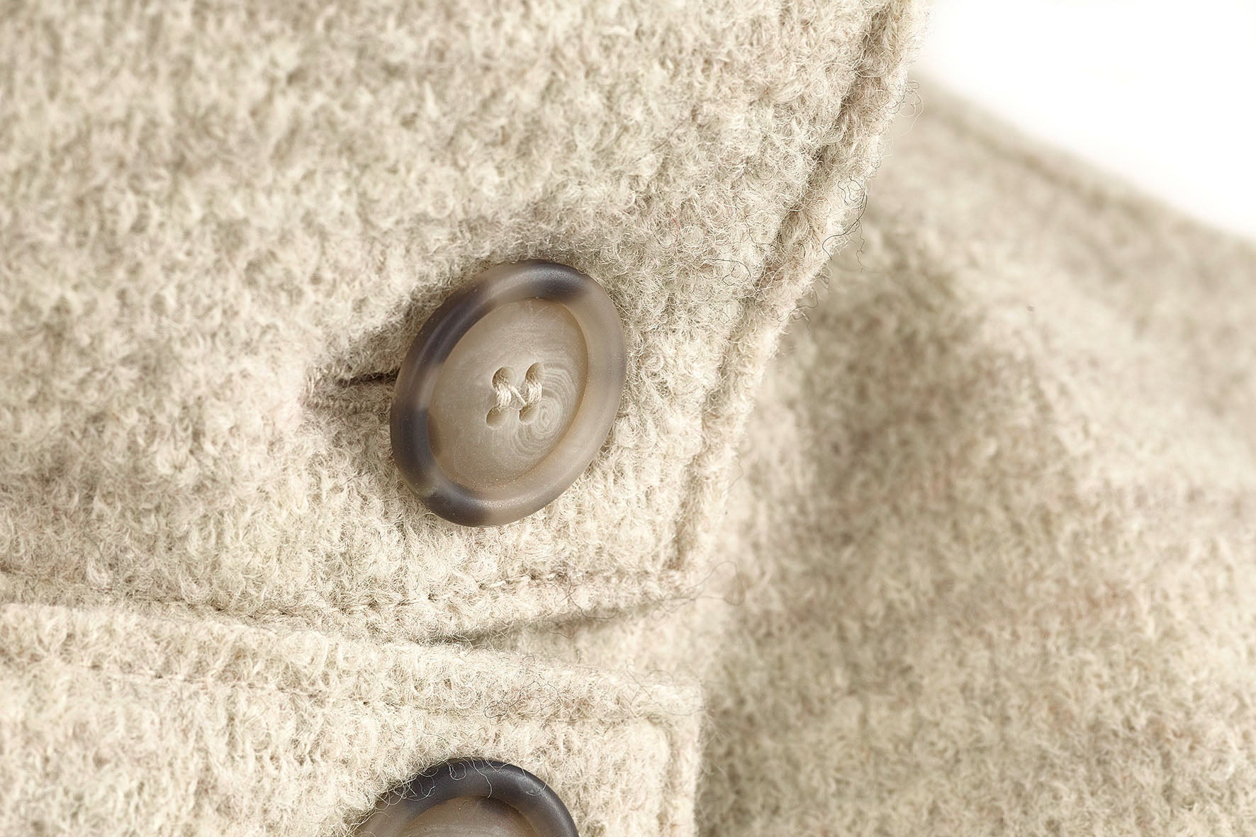 Boiled wool jacket with stand-up collar