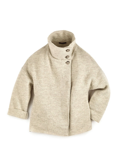 Jacke mit Stehkragen aus Walk | Damen