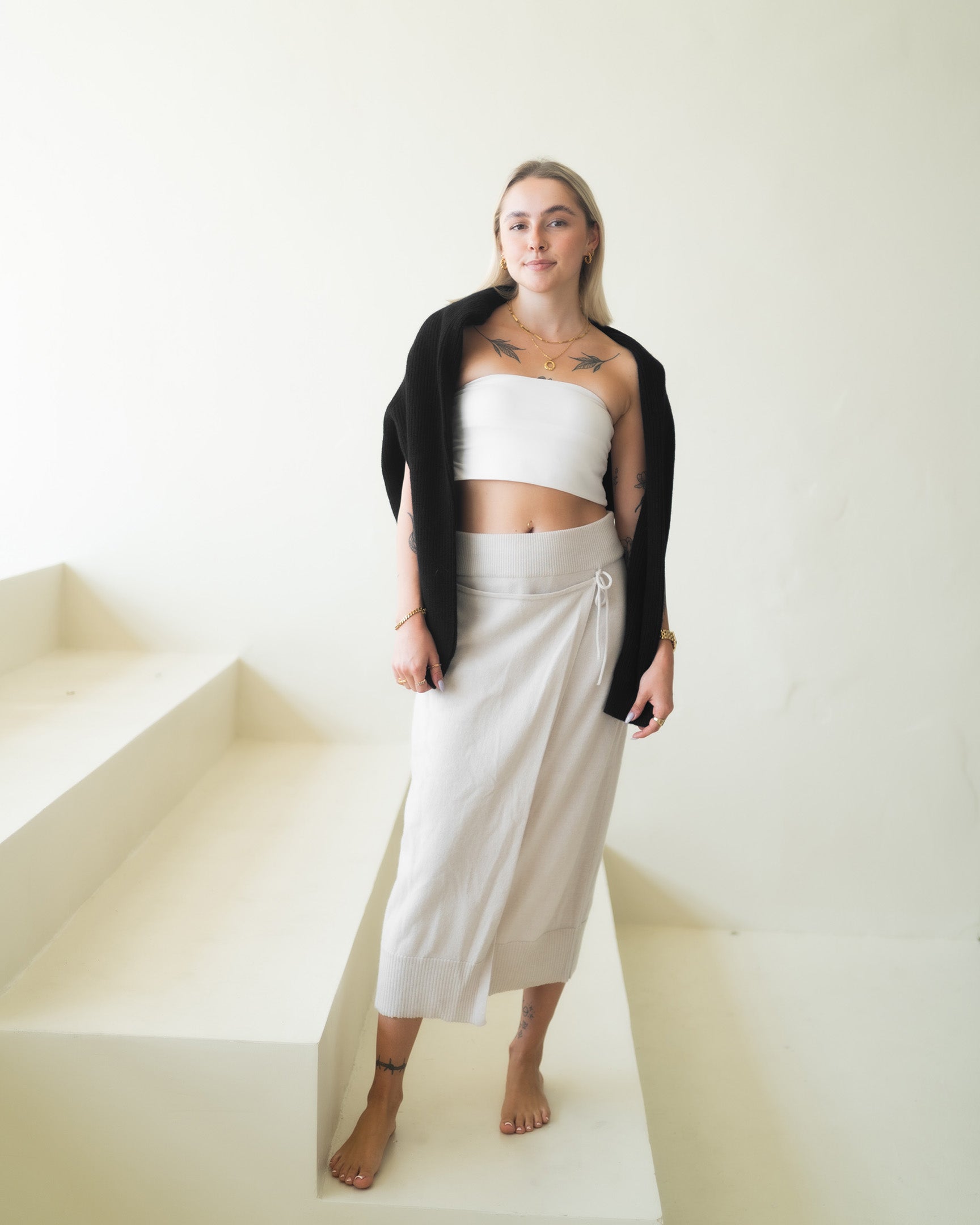 Strickrock zum Binden aus Cashmere Merino | Damen