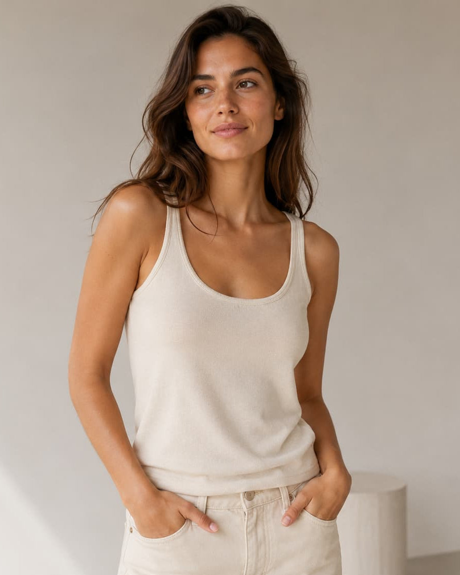 Dünnes Feinstrick Top aus Merinowolle | Damen