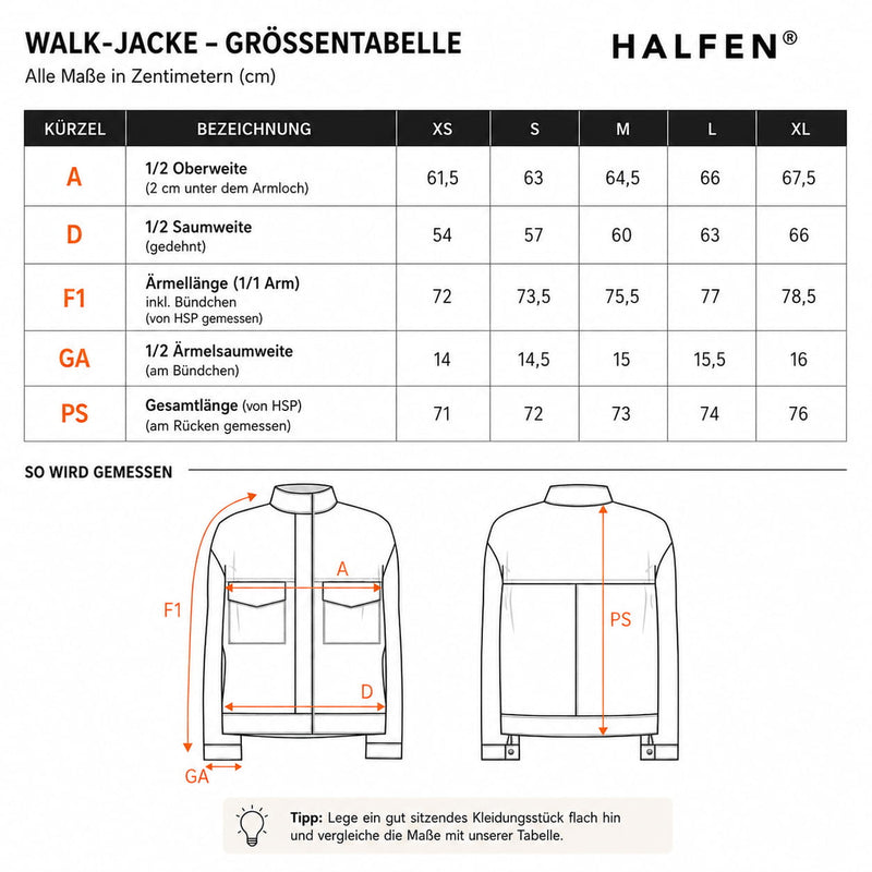 Passform Walk-Jacke mit Stehkragen