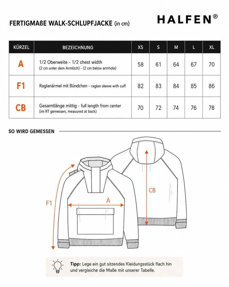 Passform Schlupfjacke aus Walk | Unisex