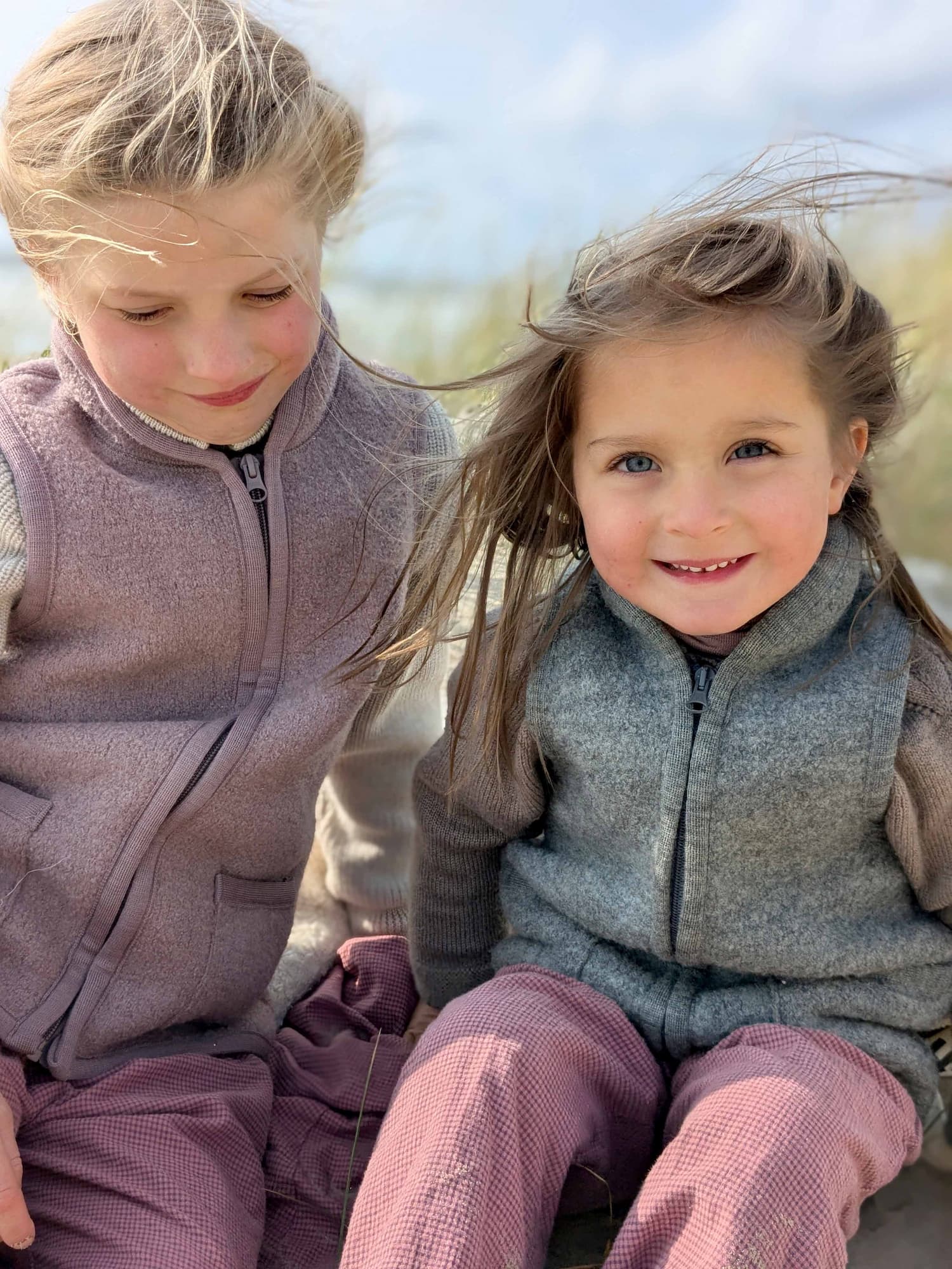 Kinder mit Halfen Walkweste in mauve